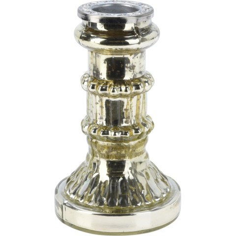 CANDELIERE VETRO 6X11CM ORO